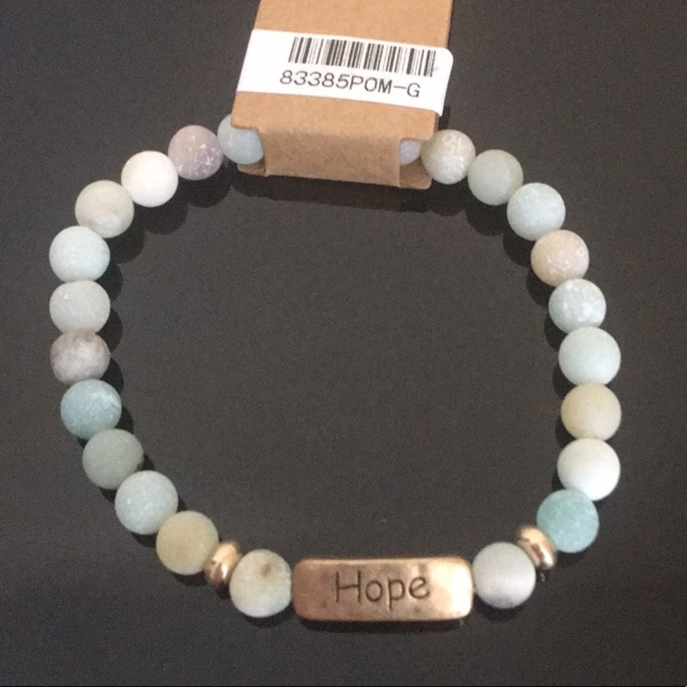 Multi-colored “Hope” etched beaded bracelet - Picture 3 of 3